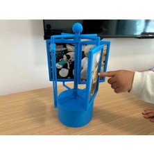 Mays 3D Studio Kişiye Özel Dönen Fotoğraf Çerçevesi Mavi Dekoratif Masaüstü Fotoğraf Standı