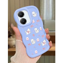 Ucuc Poco X7 Pro Uyumlu Mavi Silikon Kılıf Kamera Korumalı Darbe Emici Tasarım Şık Baskı Kılıf