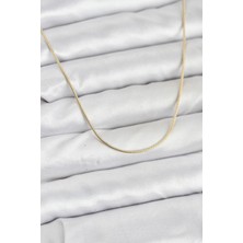 Callerrons Accessories cm 14K Gold Renk Yılan Zincir Model Kadın Kolye //XD-BKO10922-ST
