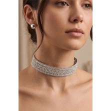 Petek Aksesuar Full Taşlı Tasma Choker Kolye