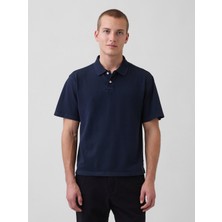 Gap Erkek Lacivert Relaxed Pique Polo T-Shirt