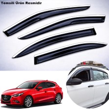 Caraks Mazda 3 Hb Mügen Cam Rüzgarlığı Abs Krom Nikelajlı Cam Rüzgarlığı 2014-2018 Arası 4 Lü Set