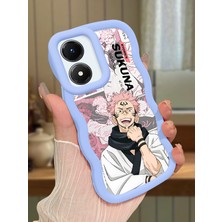 HONTINGA Vivo Y02S Uyumlu Kılıfı Düşüme Önleyici Basitlik Anti Düşme Darbeye Dayanıklı Basit Mavi Yumuşak Silikon Telefon Kılıfı Naruto Desen K9-0085
