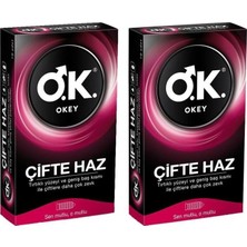 Okey Çifte Haz Prezervatif 10'lu 2 Adet Tırtıklı Yüzey ile Daha Fazla Zevk Sağlar