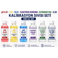 Tekno İstanbul pH 4.01 - 7.01 - 10.01 - Elektrod Koruma - 1413 µS/cm - 12.88 mS/cm Kalibrasyon Sıvısı (500 mL Set)