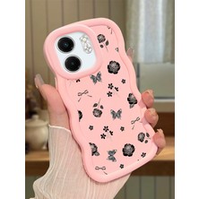 Ucuc Infinix Smart 9 Uyumlu Pembe Silikon Kılıf Kamera Korumalı Darbe Emici Tasarım Şık Baskı Kılıf