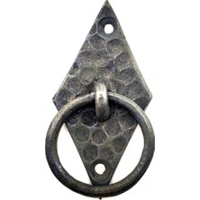 Renas Store Antika Tarz Dekoratif Pirinç Dik Baklava Halka , Mobilya Kulbu - 82X41 Mm, Oksit