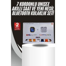 Kont 9 Ultra Akıllı Saat 49MM 2inç Ekran 7 Kordonlu ve Bluetooth Kulaklık