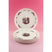 Bursa Porselen Dekor Gardening 6 Parça Porselen Pasta Tabağı