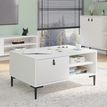 Nilah Alvin Modern Orta Sehpa Beyaz