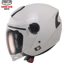 Freem YA665-VR Beyaz Yarım Kask