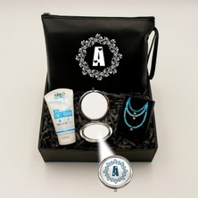 As Gift Kişiye Özel Makyaj Çantası& Ayna & El Kremi & Kolye & Bileklik & Halhal Hediye Seti