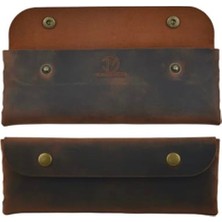 Cekar Store El Yapımı Kalemlik Hakiki Deri, Deri Küçük Kalem Kutusu – Iş, Ofis, Okul Aksesuar Tutucu, Klasik ve Minimal El Yapımı Tasarım Vintage Kalemlik (Taba)