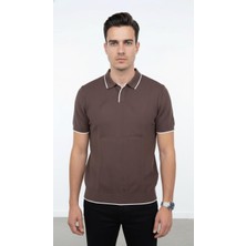 Plus Scorpion Erkek Pike Dokulu Triko Polo Yaka Tişört Slim Fit Şerit Detaylı Yazlık Model