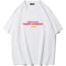 Brz Collection Unisex Oversize Directed By Martin Scorsese T-Shirt (Beyaz)
