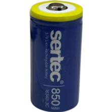 Pileli Store Sertec 3.7V Li-Ion 16340 - 850 Mah 3c Başlı Şarjlı Pil