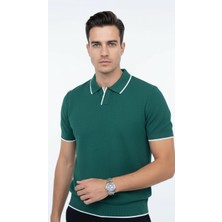 Plus Scorpion Erkek Pike Dokulu Triko Polo Yaka Tişört Slim Fit Şerit Detaylı Yazlık Model