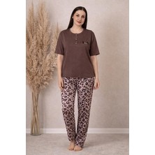 Sude Bambu Kumaş Büyük Beden Kısa Kol Kadın Pijama Takımı