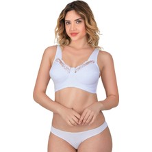 Beyaz Mı Emay 181 C Dantelli Toparlayıcı Cotton Sütyen