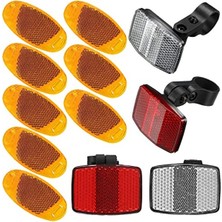 Cekar Store 12 Adet Bisiklet Reflektörü, Bisiklet Reflektörleri Ön Arka, Jant Teli Reflektörleri, Bisiklet, Kedi Gözü Reflektör Seti, Mtb Bisiklet Için Reflektör