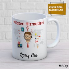 Kişiye Özel Meslek Temalı Kupa | Isimli & Fotoğraflı Premium Hediye Bardak Müşteri Hizmetleri