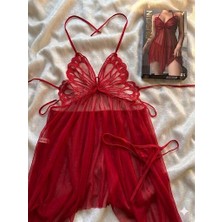 Mihra Homewear Kelebekli Tül Gecelik