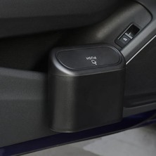 Cekar Store Araç Çöp Kovası Yaylı Kapaklı Sıvı Geçirmez Oto Çöp Kutusu Portatif Taşınabilir Otomobil Çöp Kutusu Tüm Araçlara Uyumlu