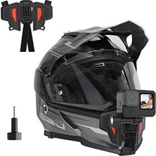 Cekar Store Motosiklet Kaskı Go Hero 11, 10, 9, 8, 7, 6, INSTA360 X3, One X2, One X, One X, Djı Osmo Aksiyon, Kaymaz Silikon, Kurulumu Kolay, Aksiyon Kamera Aksesuarları (2. Nesil) Için Çene Montajı