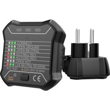 Cekar Store FY1860EU Soket Cihazı, Çıkış Kontrol Cihazı 250 V, Otomatik Nötr Canlı Topraklama Kablosu Devresi, Ab Fiş Kesici Bulucu, Topraklama Hattı Kontrol, Gerilim Dedektörü