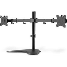 Cekar Store Monitör Tutucu - Ayak - 2 Monitör - 32 Inçe Kadar - 2x 8 Kg'a Kadar - Vesa 75X75, 100X100 - Siyah