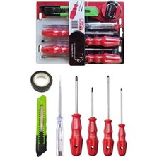 Cekar Store Ecole 7 Parça Tamir Seti 4'lü Tornavida Seti + Kontrol Kalemi + Maket Bıçağı +Elektrik