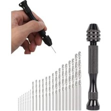 Cekar Store Mekanik El Matkabı Pim Mengenesi 24LÜ Matkap Ucu Seti Otomatik Mandrenli Hassas Takı Saatci Boncuk