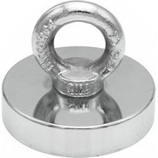 Cekar Store 90MM Dev Çok Güçlü Deniz Mıknatısı - Fishing Magnet - Neodyum Daimi Çelik Mıknatıs - Halkalı Pot Mıknatıs - Nikel Kaplı - Paslanmaz - Kararma Yapmaz - Tuzlu Suya Dayanıklı (Ø90 mm (140KG))