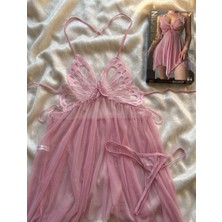 Mihra Homewear Kelebekli Tül Gecelik