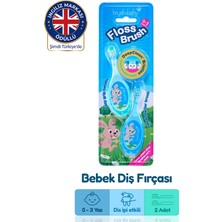 Brush Baby Bebek Diş İpi Etkili Yumuşak Diş Fırçası - Mavi ve Turkuaz - 0-3 Yaş - Çiftli Paket