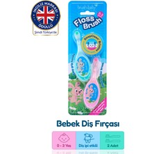Brush Baby Bebek Diş İpi Etkili Yumuşak Diş Fırçası - Pembe ve Turkuaz - 0-3 Yaş - Çiftli Paket