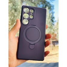 Anka Cep Cep Telefonu Aksesuarları Samsung Galaxy S24 Ultra Kılıf Regal Mgsafe Içi Kadife Soft Standlı Silikon Kapak