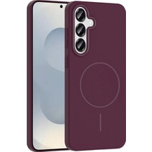 Anka Cep Cep Telefonu Aksesuarları Samsung Galaxy S25 Kılıf Magsafe Şarj Özellikli Ruby Silikon Kapak