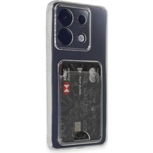 Anka Cep Cep Telefonu Aksesuarları Xiaomi Redmi Note 13 Pro 5g Kılıf Kartlıklı Şeffaf Silikon Kapak + Ekran Koruma + Kablo Koruyucu