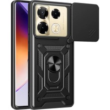 Anka Cep Cep Telefonu Aksesuarları Infinix Note 40 Pro Kılıf Magnetik Standlı Kamera Korumalı Sürgülü Vega Kapak