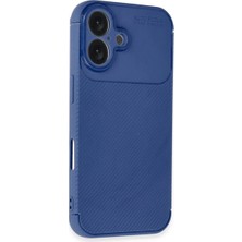 Anka Cep Cep Telefonu Aksesuarları Apple iPhone 16 Plus Kılıf Auto Focus Karbon Desenli Silikon Kapak + Ekran Koruma + Kablo Koruyucu