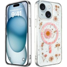Anka Cep Cep Telefonu Aksesuarları Apple iPhone 15 Uyumlu Kılıf Daisy Simli Magsafe Silikon Kapak