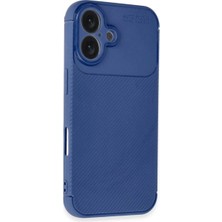 Anka Cep Cep Telefonu Aksesuarları Apple iPhone 16 Kılıf Auto Focus Karbon Desenli Silikon Kapak + Ekran Koruma + Kablo Koruyucu