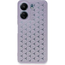 Anka Cep Cep Telefonu Aksesuarları Xiaomi Redmi 13C Kılıf Petek Desenli Silikon Kapak + Ekran Koruma + Kablo Koruyucu