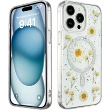 Anka Cep Cep Telefonu Aksesuarları Apple iPhone 15 Pro Max Uyumlu Kılıf Daisy Simli Magsafe Silikon Kapak