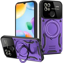 Anka Cep Cep Telefonu Aksesuarları Xiaomi Redmi 13C Kılıf Joy Lens Korumalı Standlı Şık Tasarım Kapak + Ekran Koruma