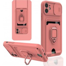 Anka Cep Cep Telefonu Aksesuarları Apple iPhone 12 Kılıf Zuma Kartvizitli Yüzüklü Boyun Askılı Silikon Kapak + Ekran Koruma