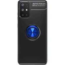 Anka Cep Cep Telefonu Aksesuarları Samsung Galaxy A31 Kılıf Ravel Yüzüklü Standlı Silikon Kapak+ Ekran Koruma + Kablo Koruma