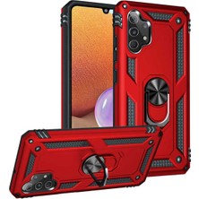 Anka Cep Cep Telefonu Aksesuarları Samsung Galaxy A32 4g Kılıf Vega Yüzüklü Standlı Tank Zırh Kapak + Ekran Koruma