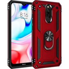 Anka Cep Cep Telefonu Aksesuarları Xiaomi Redmi 8 Kılıf Vega Yüzüklü Standlı Tank Zırh Kapak + Ekran Koruma